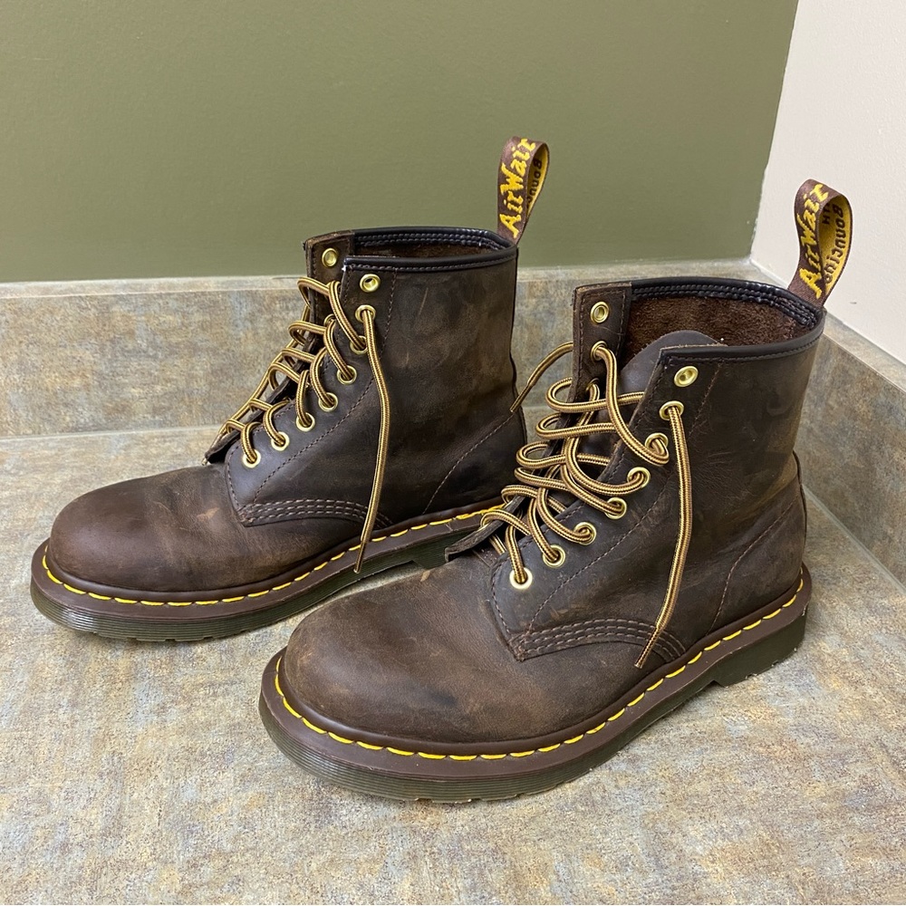 Dr Martens 1460 crazy horse leather lace up boots
